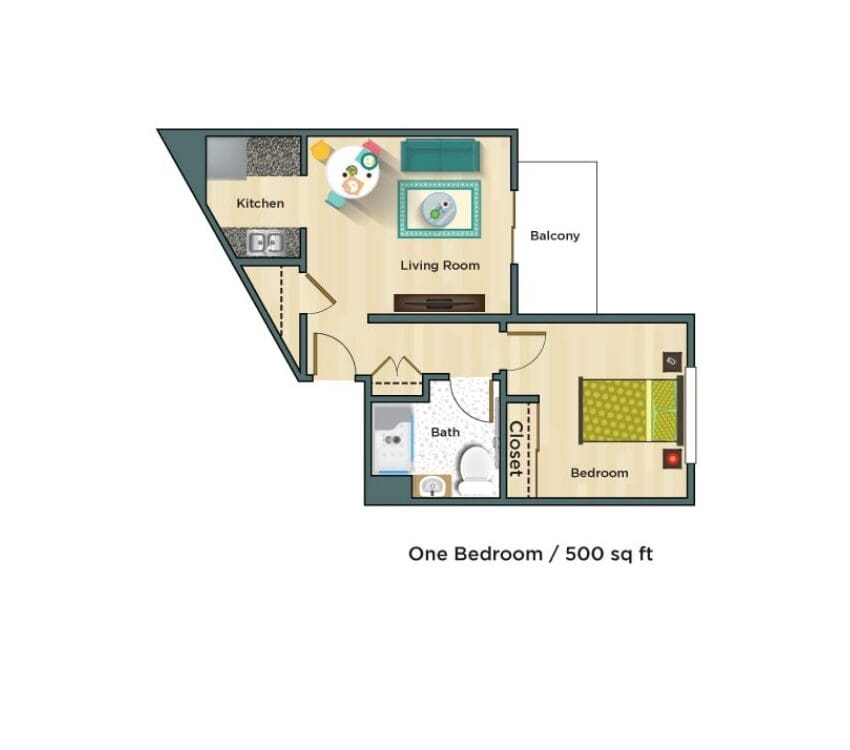 Blossom Vale Floor Plan One Bedroom